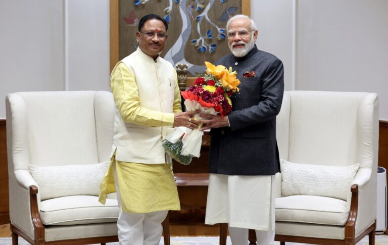 मुख्यमंत्री विष्णु देव साय ने प्रधानमंत्री नरेन्द्र मोदी से की सौजन्य मुलाकात