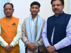 मुख्यमंत्री ने अंडर-19 राष्ट्रीय वाटर पोलो प्रतियोगिता के लिए चयनित अभिजीत की खेल प्रतिभा को सराहा