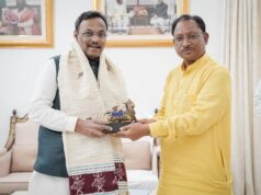 रायपुर: भाजपा के राष्ट्रीय महासचिव विनोद तावड़े ने मुख्यमंत्री विष्णु देव साय से की सौजन्य मुलाकात