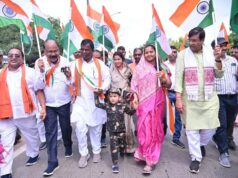 तिरंगा रैली में शामिल हुईं महिला एवं बाल विकास मंत्री श्रीमती लक्ष्मी राजवाड़े….