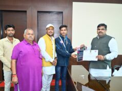 शिक्षा मंत्री गजेन्द्र यादव से ओमप्रकाश सेन ने की सौजन्य भेंट….