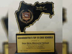 गोपी बिरला मेमोरियल स्कूल को महाराष्ट्र स्कूल मेरिट अवॉर्ड्स 2025-26 का मिला सम्मान