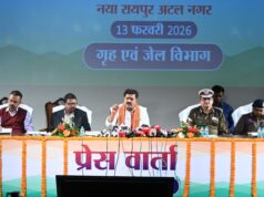 गृह, जेल मंत्री विजय शर्मा की आज छत्तीसगढ संवाद नवा रायपुर के ऑडिटोरियम में पत्रकारों से चर्चा करते हुए….