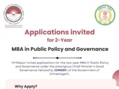 मुख्यमंत्री सुशासन फेलोशिप से युवाओं को मिलेगा प्रशासनिक क्षेत्र में करियर का अवसर….