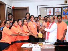 उप मुख्यमंत्री अरुण साव से फेडरेशन कप मिक्स्ड नेटबॉल चैंपियनशिप में रजत पदक जीतने वाले खिलाड़ियों ने की मुलाकात….