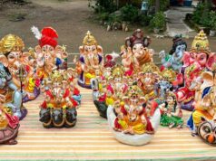 आस्था के साथ पर्यावरण संरक्षण का संदेश दे रही बंदियों की गणेश प्रतिमाएं….